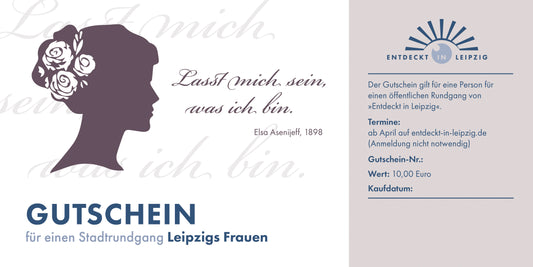 Gutschein - Stadtrundgang - Motiv Leipzigs Frauen I